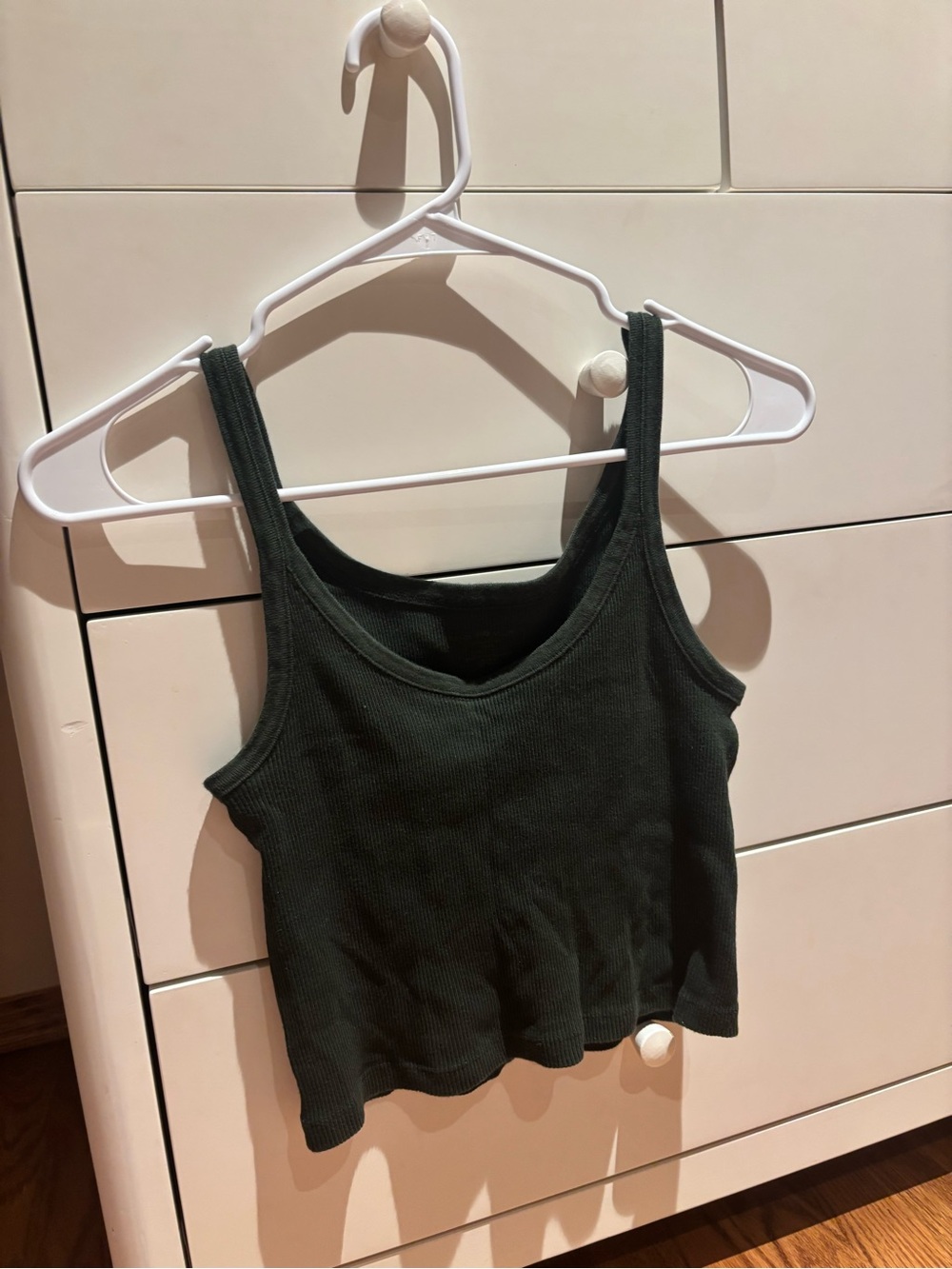 Brandy Melville Dark Green Ribbed Scoop Tank